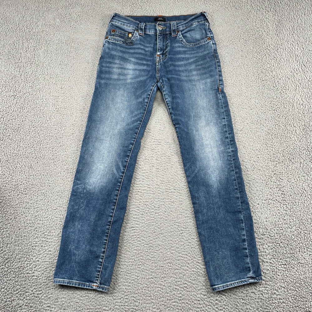 True Religion Jeans Mens 32 Blue Rocco Relaxed Skinny Denim Casual Classic